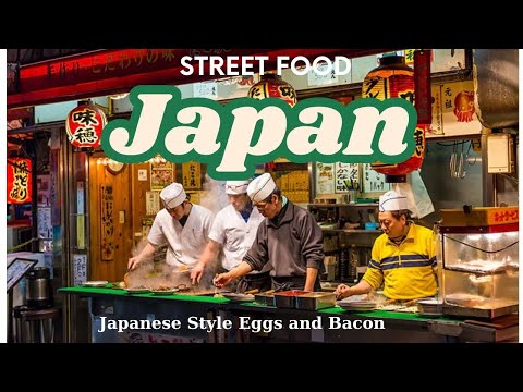 Japan Street Food... Japanese style eggs, bacon and pancakes... #streetfood #food #japan #funny