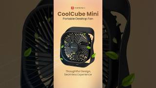 Portronics CoolCube Mini Fan | Rechargeable Desktop + Wall Fan | 360° Rotation &amp; Silent Cooling