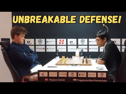 Praggnanandhaa's Unbreakable Defense vs Magnus Carlsen