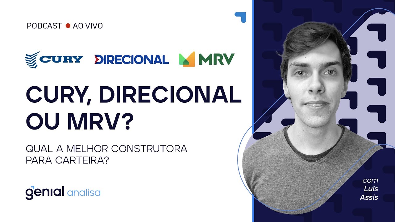 Thumbnail do vídeo: Cury, Direcional ou MRV? Qual a melhor construtora para carteira? | Podcast Genial Analisa