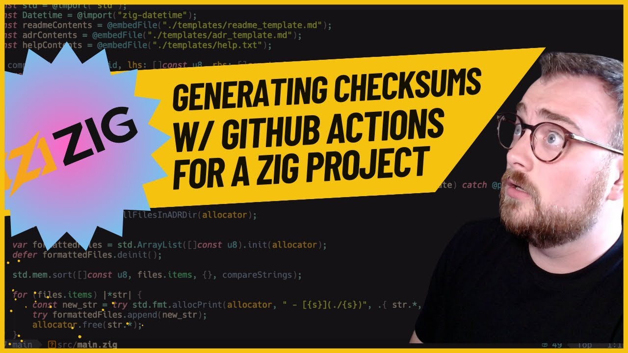 Automating Checksums with Github Actions for a Zig Project