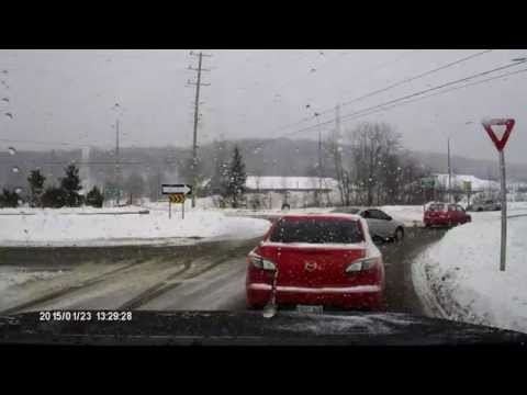 Learn how a roundabout works! Man fails to yield today at a roundabout and this happened.