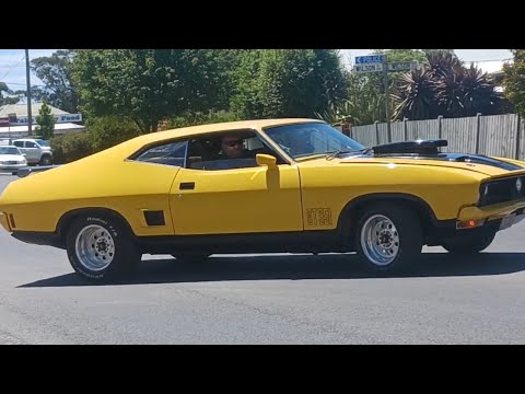 XB Coupe Absolutely Floors it Leaving Car Show. Cars Leaving Meredith Car Show 2023.