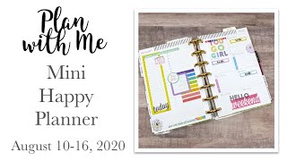 Plan with Me | Mini Happy Planner | August 10-16, 2020
