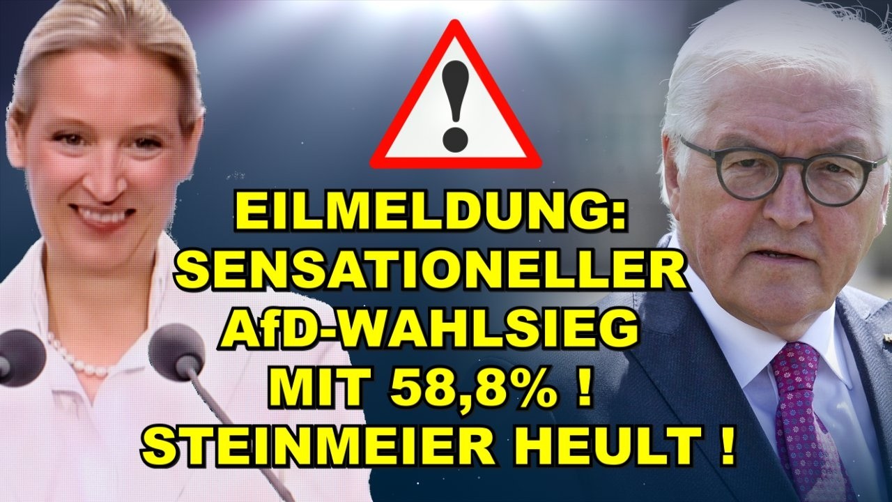 EIL: AfD-SIEG mit 58,8%! Steinmeier HEULT!