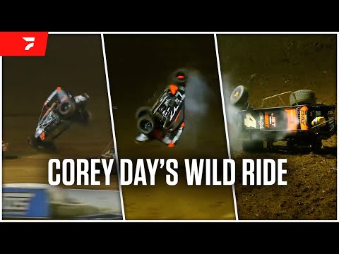 Corey Day Flips Spectacularly At Hangtown 100 | USAC Midgets at Placerville Speedway