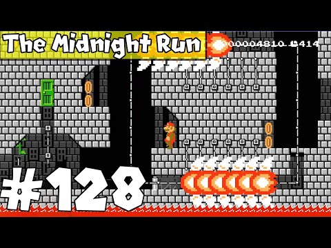Mario Maker: The Midnight Run #128 - Raging Roy's Flaming Fortress