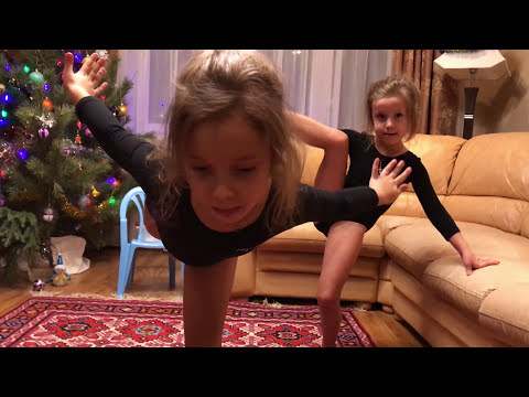 Гимнастические упражнения часть 2.Челлендж: соревнования между сестрами продолжаются. 