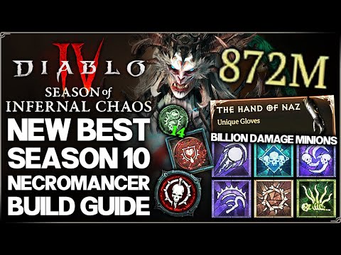 Diablo 4 - New Best S10 BROKEN OP DPS Necromancer Build Guide - New Shadow Minions Fast Torment 4!