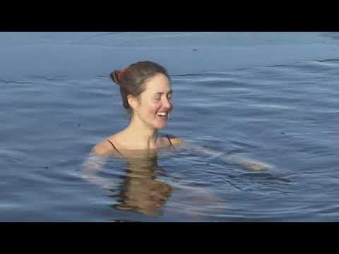 荷蘭冰泳者在運河中暢遊 (Dutch ice swimmers take plunge in canals)