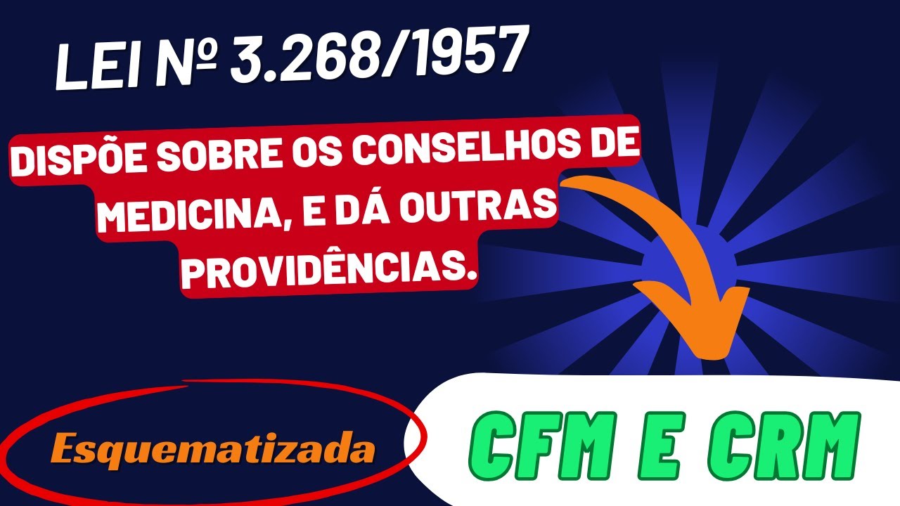 Concurso CFM/CRM 2024: Estudo Completo da Lei 3.268/1957 para Conselhos de Medicina