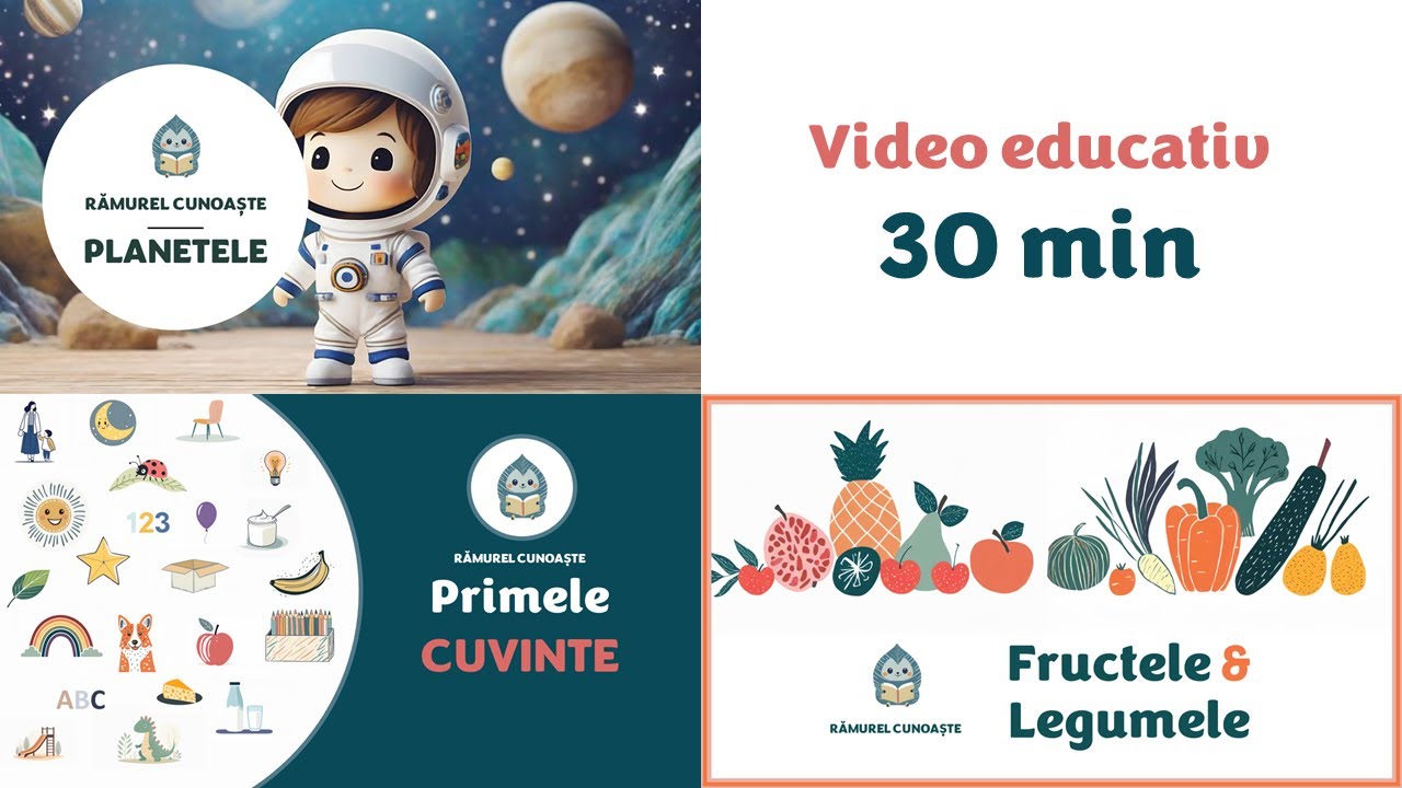 30 de minute educative - Cuvinte esentiale, Fructe si Legume, Planete