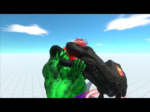 HULK GORO vs BLACK SUPERMAN T-REX DEATH RUN - Animal Revolt Battle Simulator