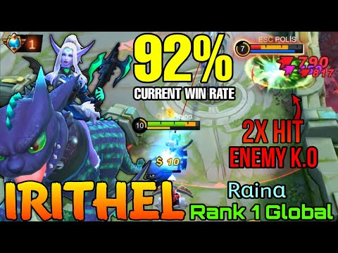 92% Current Win Rate Irithel 2x Hit Kill Build! - Top 1 Global Irithel by Rαinα - Mobile Legends