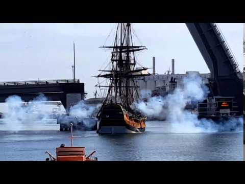 The Endeavour Firing Cannons