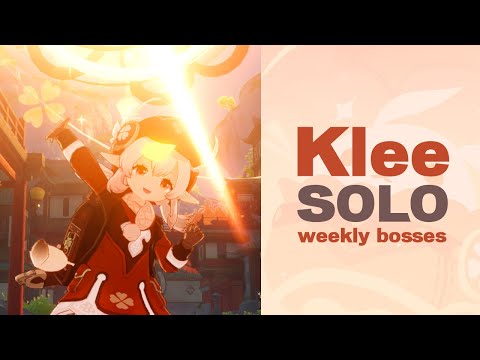 #GenshinImpact #Klee Klee Solo Weekly Bosses LV90 | C0 | No food/buff | No cancel animation