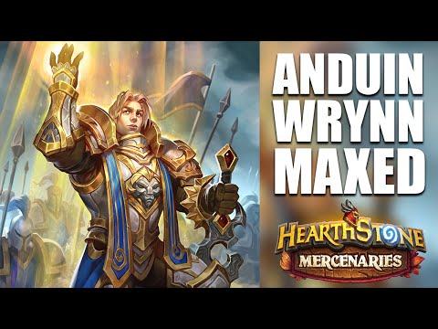 Anduin Wrynn MAXED stats, abilities, equipment, ALL PORTRAITS - Hearthstone Mercenaries