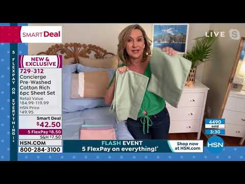 Concierge Collection 600TC PreWashed Cotton Rich 6piece ...