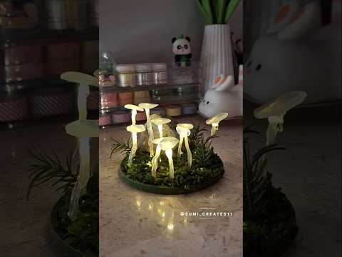DIY Glowing Mushrooms 🍄 | Easy Hot Glue Fairy Light Craft #craftideas #diydecor #aestheticdecor