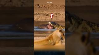 A crocodile attacks a baby hippo and faces a tragic ending. #crocodile #hippo #animals