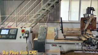 Tiện cnc cấp phôi tự động WM-1500ASL | Máy tiện trụ cầu thang, chân ghế tròn, song cửa ...