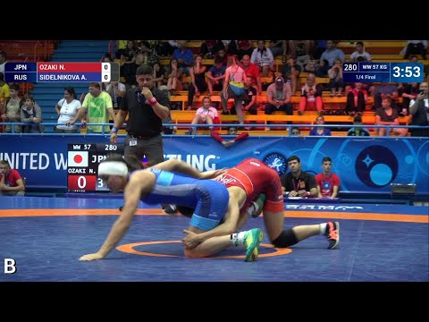 1/4 WW - 57 kg: N. OZAKI (JPN) v. A. SIDELNIKOVA (RUS)
