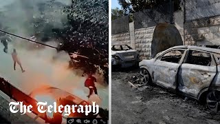 Masked Israeli settlers torch Palestinian village in West Bank, killing one