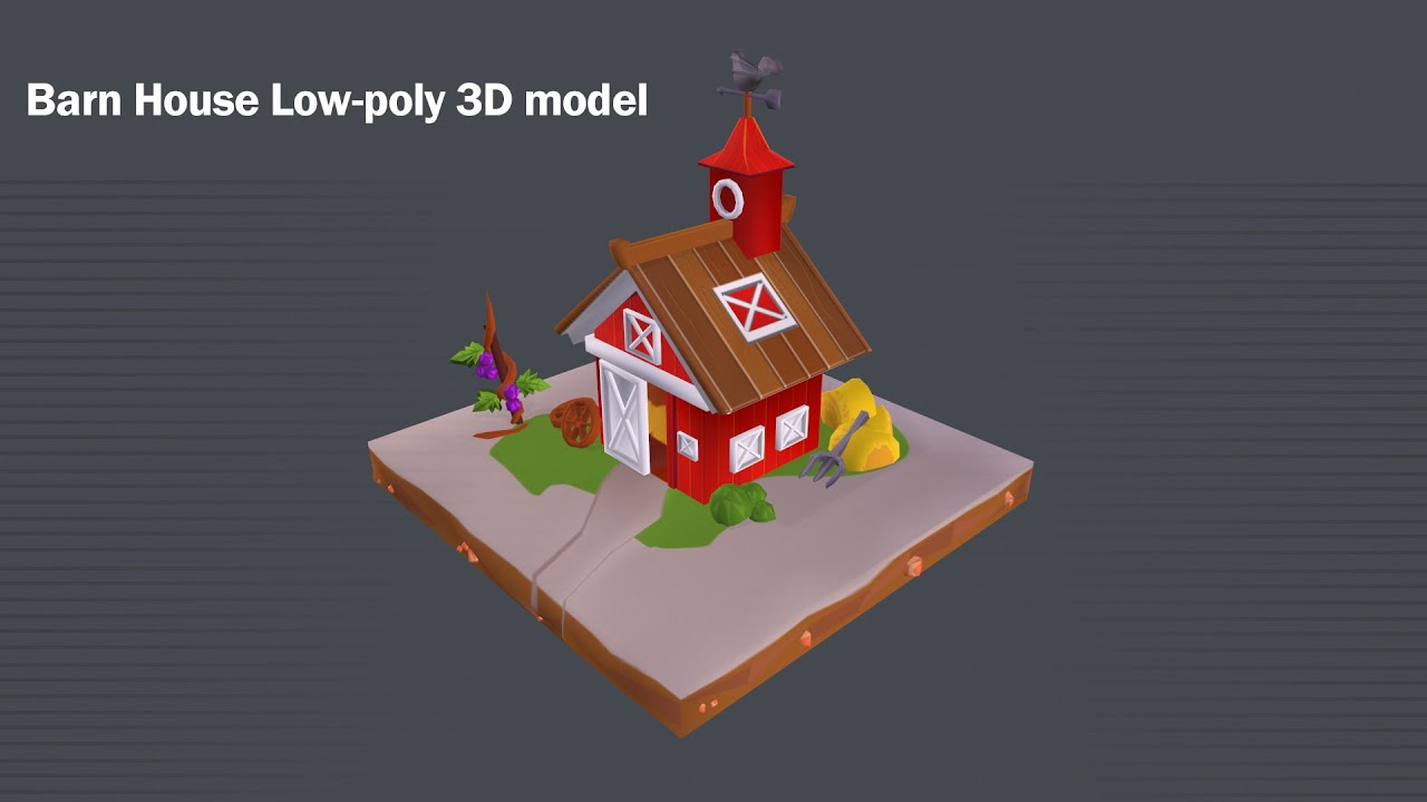 Barn Low Poly 3D Model