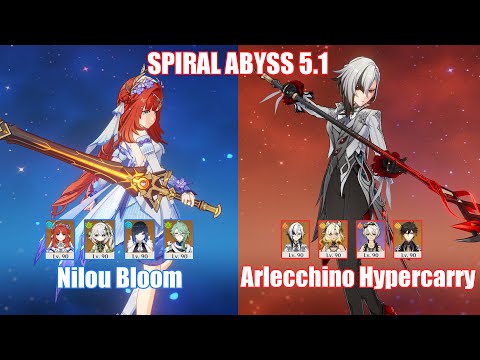 C0 Nilou Bloom & C0 Arlecchino Hypercarry | Spiral Abyss 5.1 | Genshin Impact