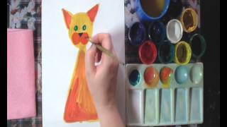 Смотреть онлайн Урок рисования красками для детей 5-8 лет