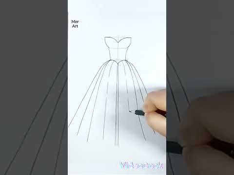 Dress drawing// Drawing tutorial. #tutorial #drawing  #fashion