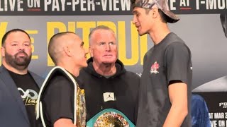 Tim Tszyu LAUGHS at Sebastian Fundora during BIGGEST FACE OFF HEIGHT DIFFERENCE EVER