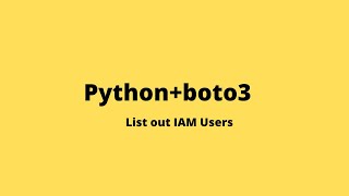 List of IAM users using boto3 | Python