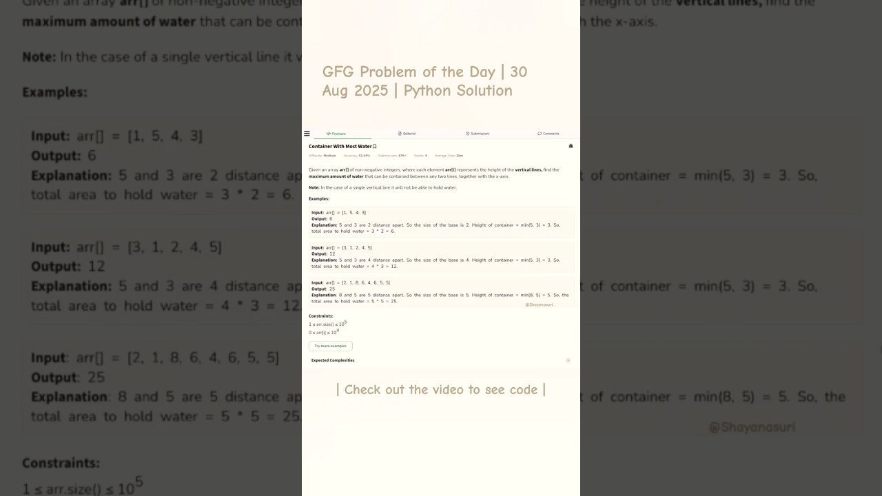 GFG Problem of the Day | 30 Aug 2025 | Python Solution #dsa #geeksforgeeks #coding #python