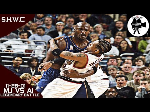 Michael Jordan vs Allen Iverson Legendary Battle Full Highlights (11-28-01) MJ 30 Pts, AI 44 Pts!