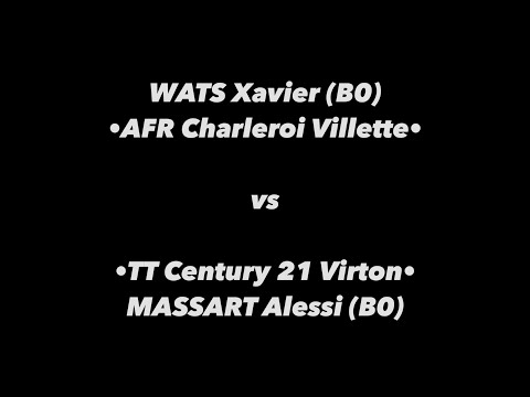 Tennis de Table ·Championnat de Belgique· Messieurs B - WATS Xavier (B0) vs MASSART Alessi (B0)