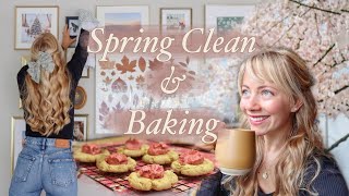 Cozy Spring Clean & Baking 🌸🍰🩵 Refresh & reset, girl talk & lemon raspberry cookies Cottagecore