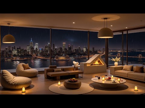Luxury City Nights Jazz - Sophisticated Living Room Escape for Focus, Rest, and Calm 🌃🎶