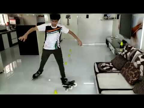 TURN AND JUMP - INLINE FREESTYLE SKATING. LEVEL-2  TRICK. SLALOM.