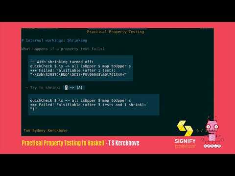 Practical Property Testing in Haskell by Tom Sydney J. Kerckhove at FP in the City Conference