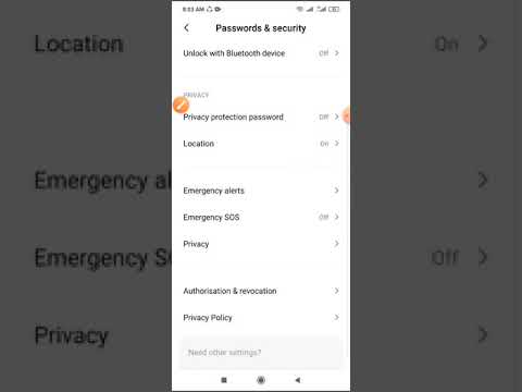 User credentials setting on redmi note 8