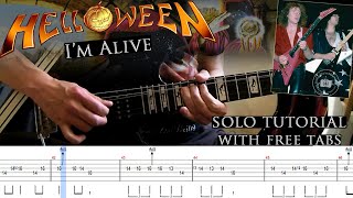 Helloween - I&#39;m Alive guitar solos lesson (with tablatures and backing tracks)