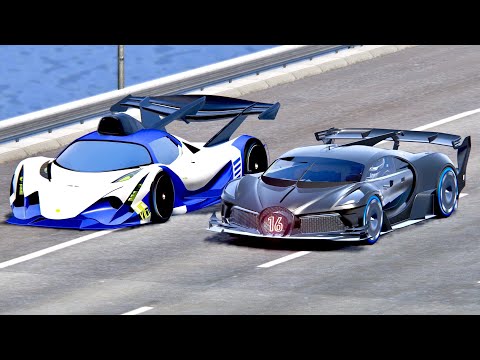 Bugatti Black Devil VGT vs Devel Sixteen GTR - Drag Race 20 KM