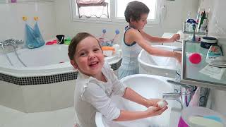 Nastya and Alex. Nursery rhymes. Wash your Hands The Bath song for Kids Aram sam sam