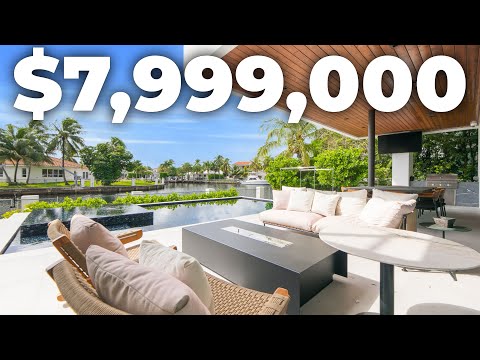 Inside a $7,999,000 Luxury Waterfront Home In Miami With Home Theatre and Elevator!