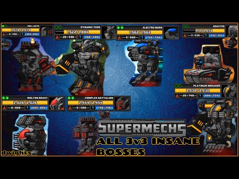 Supermechs⛅ ALL 3v3 INSANE 🤖 BOSSES
