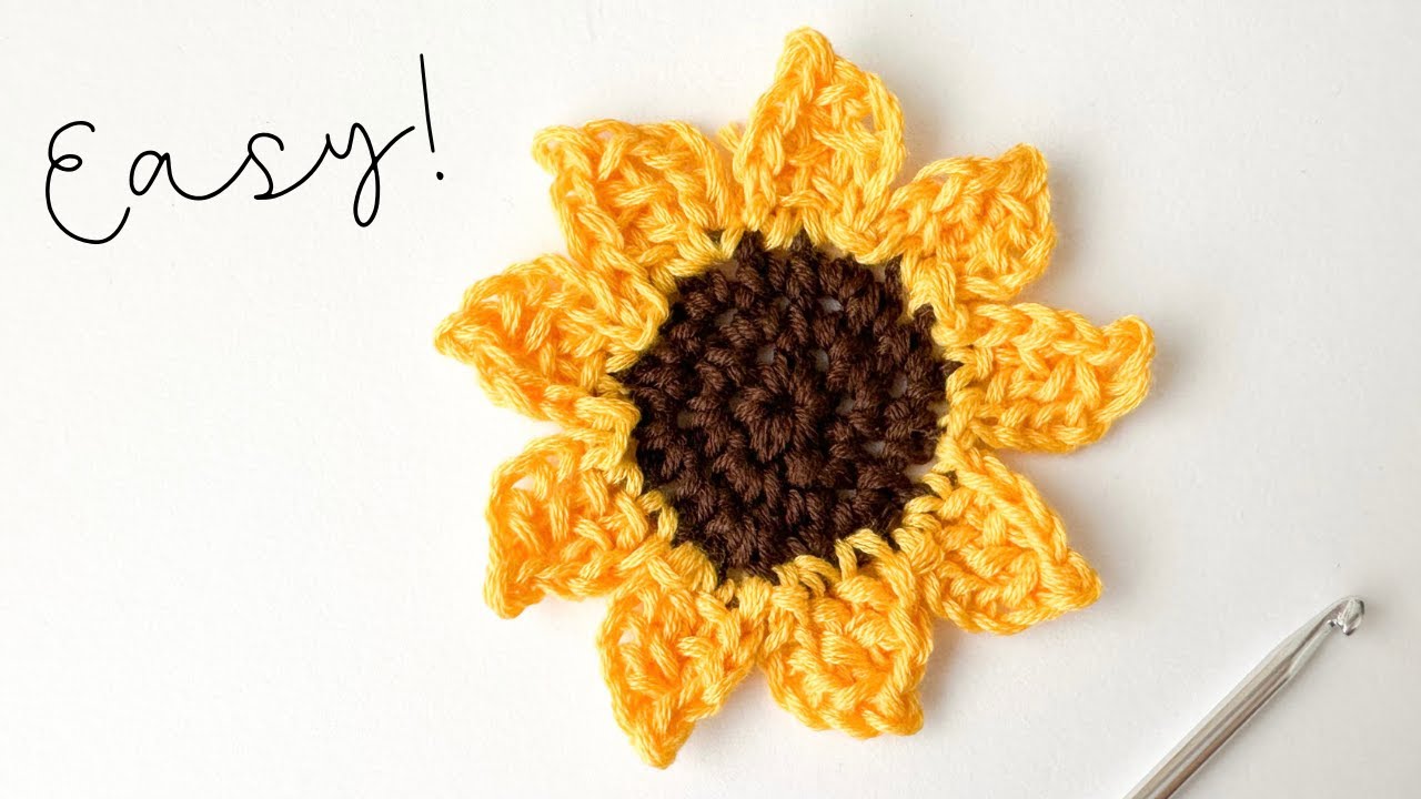 How To Crochet A Sunflower🌻