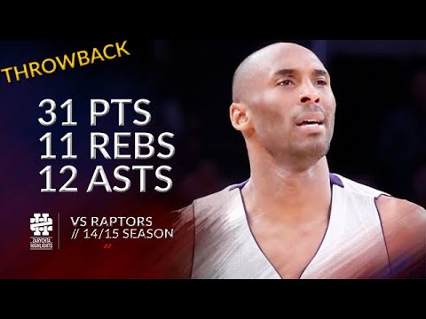 Kobe Bryant 31 pts 11 rebs 12 asts vs Raptors 14/15 season
