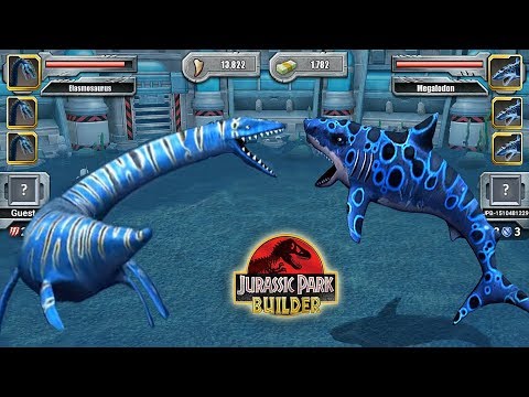 MEGALODON VS ELASMOSAURUS - AQUATIC DINOSAUR TOURNAMENT || JURASSIC PARK BUILDER