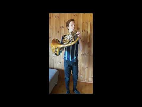 Benjamin lernt Horn im Musikum